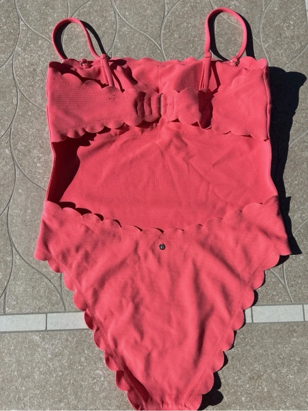 Victoria's Secret Swim One-Piece Swimsuit Removable Straps Coral L Sexy Open Bck